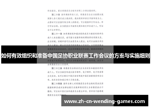 如何有效组织和准备中国足协职业联赛工作会议的方案与实施细则